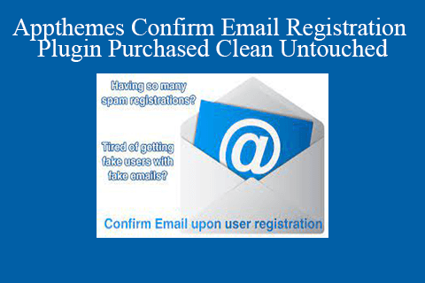 Appthemes – Confirm Email Registration Plugin Purchased Clean Untouched