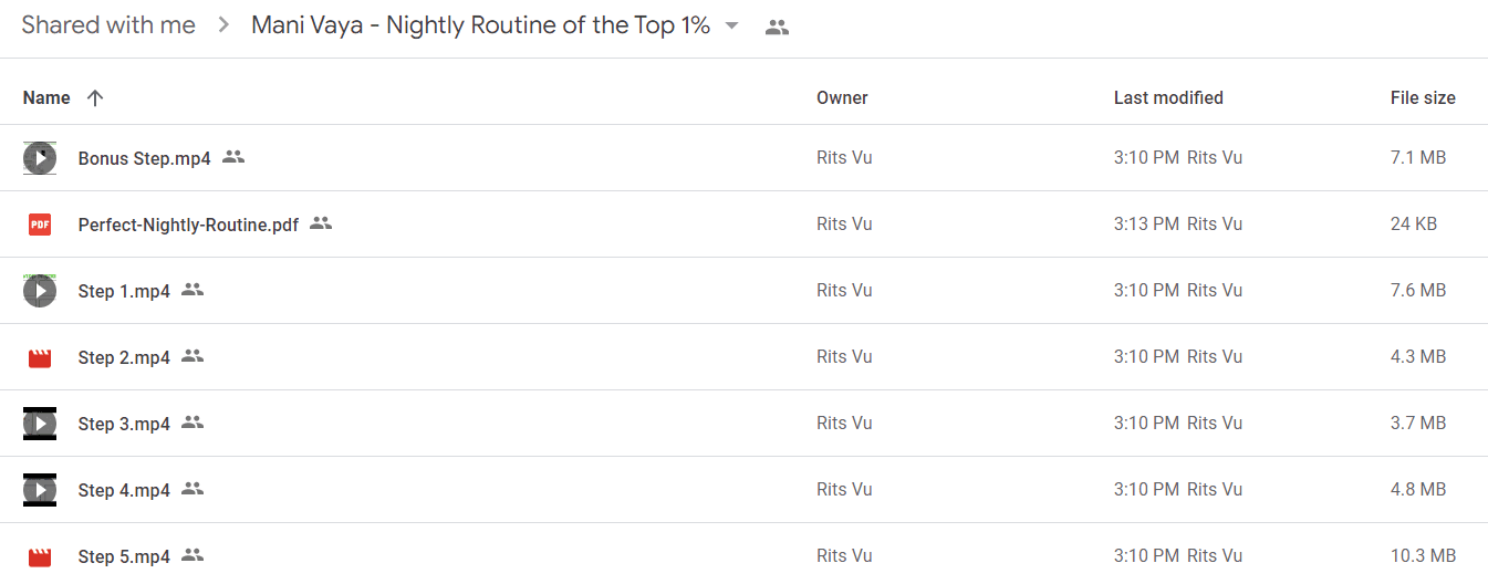 Mani Vaya - Nightly Routine of the Top 1%