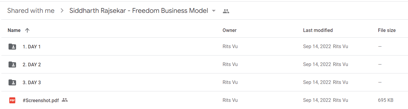 Siddharth Rajsekar - Freedom Business Model