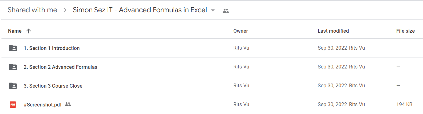 Simon Sez IT - Advanced Formulas in Excel