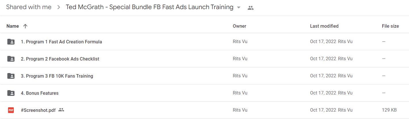 Ted McGrath - Special Bundle FB Fast Ads Launch Training