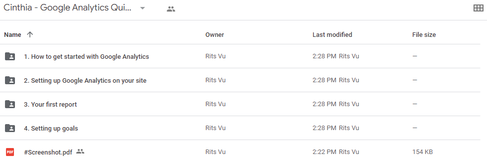 Cinthia - Google Analytics Quickstart Course