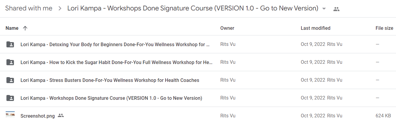 Lori Kampa - Workshops Done Signature Course (VERSION 1.0 - Go to New Version)