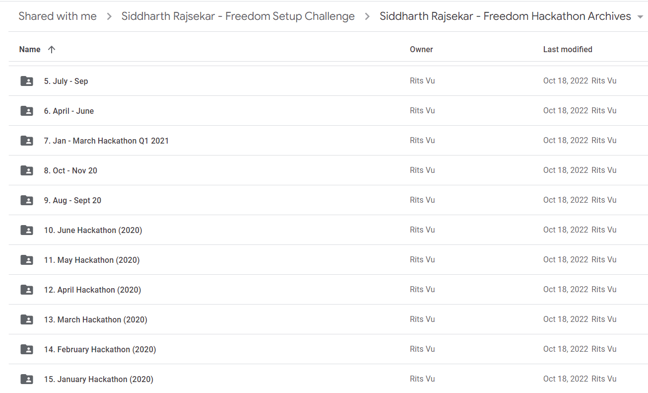 Siddharth Rajsekar - Freedom Hackathon Archives