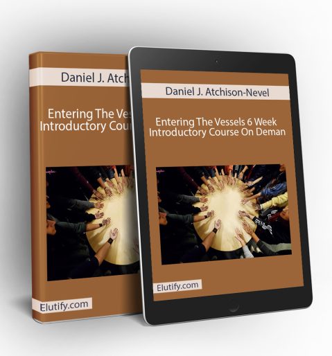 Mockup of Daniel J. Atchison-Nevel's Entering The Vessels 6 Week Introductory Course on a book and tablet, displaying the group connection imagery and illustrating multi-device access.