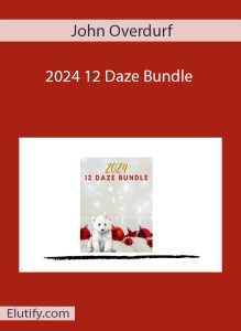 Course cover for John Overdurf's 2024 12 Daze Bundle, featuring a polar bear cub and red festive ornaments, symbolizing a holiday-themed learning package.