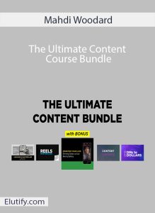 Official cover art for 'The Ultimate Content Course Bundle' by Mahdi Woodard, showing the included masterclasses.