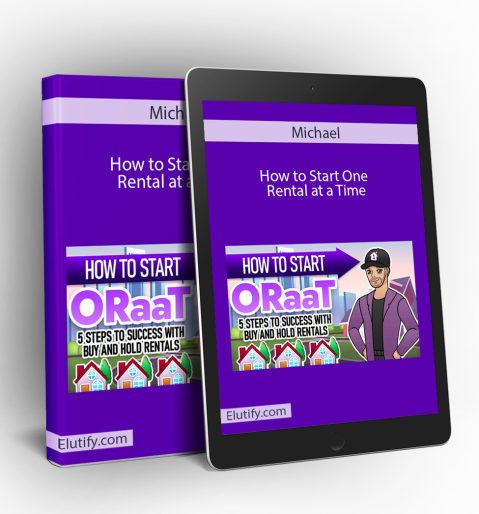 Product mockup for the 'How to Start One Rental at a Time' course, showing the online training materials on a digital tablet and binder.