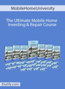 Official cover art for Mobile Home University's 'Ultimate Mobile Home Investing & Repair Course,' showing the complete set of study materials.