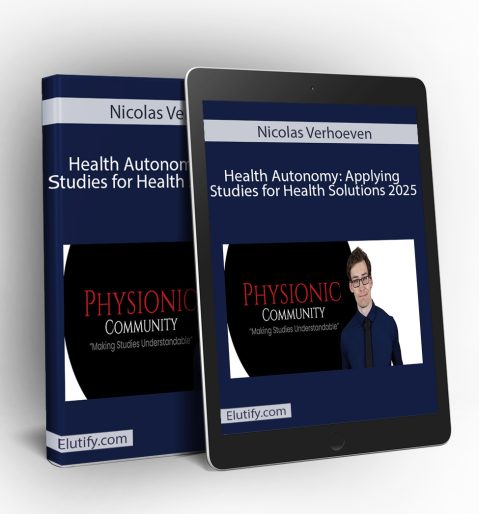 Product mockup for Nicolas Verhoeven's 'Health Autonomy' course, showing the online training materials on a digital tablet and binder.