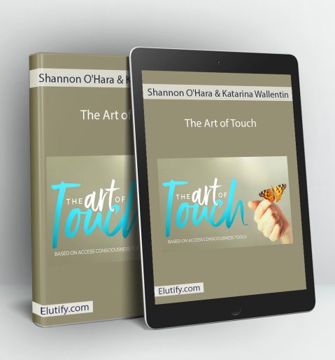 A mockup showing The Art of Touch online course by Shannon O'Hara displayed on a tablet and smartphone screen.