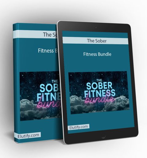 Mockup of The Sober Fitness Bundle displayed on a book and tablet, illustrating multi-device access to health and fitness guides for a sober lifestyle.