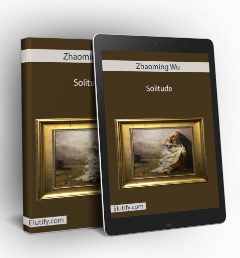 Product mockup for Zhaoming Wu's 'Solitude' course, showing the online art instruction materials on a digital tablet and binder.