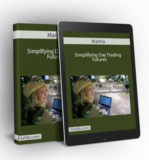 Laptop mockup of Marina’s Simplifying Day Trading Futures training modules