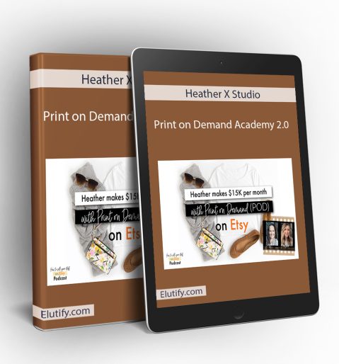Online course mockup for Print on Demand Academy 2.0 by Heather X Studio